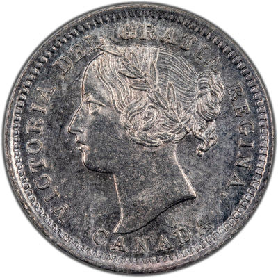 Canada 1899 Large 9's 10 Cents Dime Silver Coin - ICCS MS-62