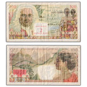 Saint Pierre & Miquelon ND (1961) 100 Francs Note P #32