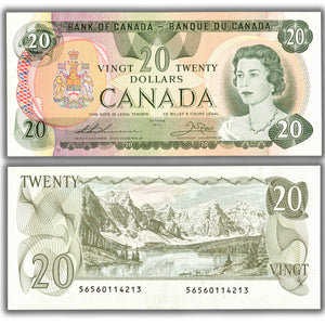 SOLD $20 1979 Bank of Canada Note Thiessen-Crow BC-54c-i - AU/UNC