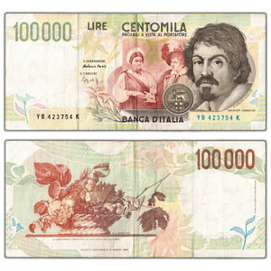 SOLD Italy 1994 100,000 Lire Note P #117b - VF