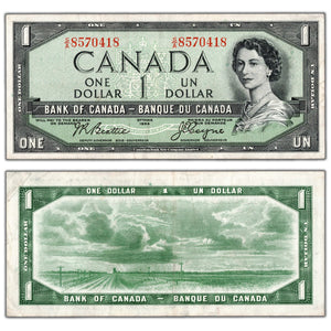 SOLD $1 1954 Bank of Canada Note Devil Face S/A Prefix BC-29b - VF/EF