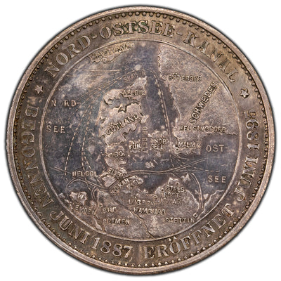 SOLD Germany 1895 Nord-Ostsee-Kanal Silver Medal Lange #1381