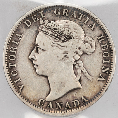 SOLD Canada 1893 25 Cents Quarter Silver Coin - ICCS VG-10