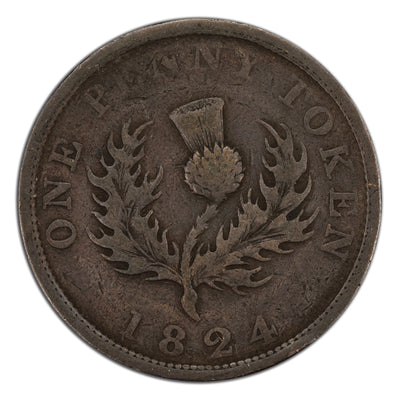 Nova Scotia 1824 1d One Penny Token NS-2A4 - Fine