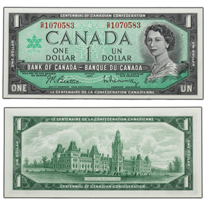 SOLD $1 1967 Bank of Canada Note Centennial G/P Prefix BC-45b-i - Ch UNC