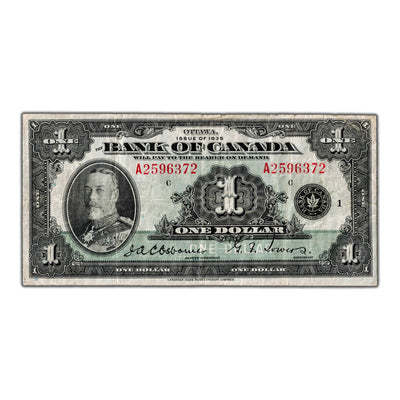 $1 1935 Bank of Canada Note English Text Letter 'A' BC-1 - F/VF