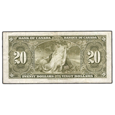SOLD $20 1937 Bank of Canada Note Coyne-Towers K/E Prefix BC-25c