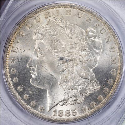 SOLD United States 1885-O $1 Morgan Dollar Silver Coin - PCGS MS-64 OGH Rattler