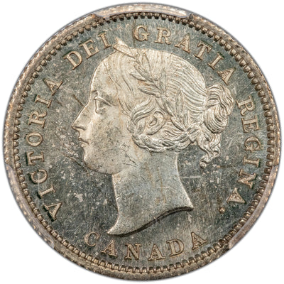 Canada 1870 Narrow '0' RE 10 Cents Silver Coin - PCGS Specimen SP-64