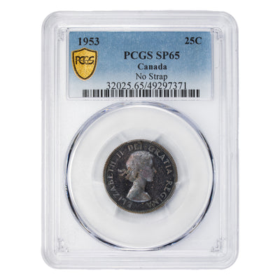 SOLD Canada 1953 NSF 25 Cents Quarter Silver Coin - PCGS Specimen SP-65
