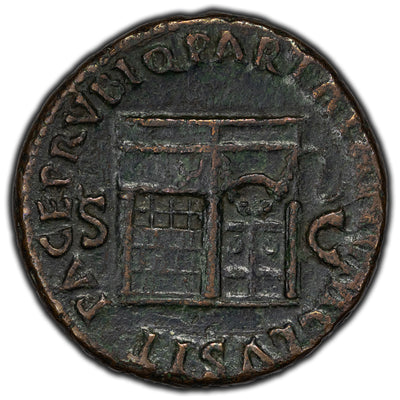 SOLD Ancient Rome Nero AD 65 Temple of Janus As Coin RIC I #306
