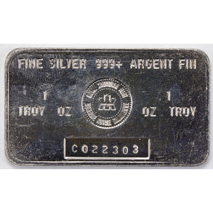SOLD Royal Canadian Mint RCM Vintage 1oz .999 Fine Silver Bar