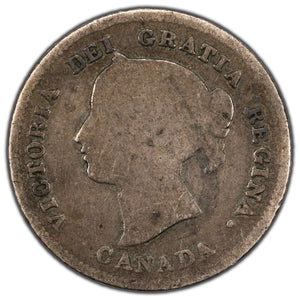 SOLD Canada 1875-H Large Date 5 Cents Silver Coin - Reverse Scratches