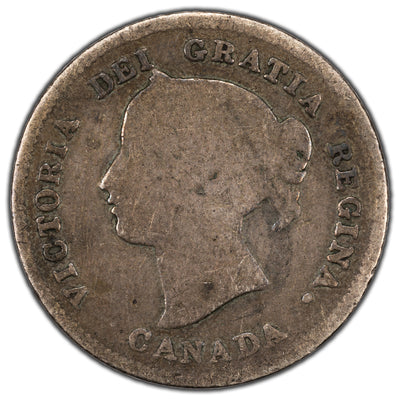 SOLD Canada 1875-H Large Date 5 Cents Silver Coin - Reverse Scratches