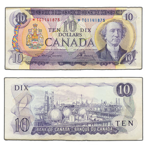 SOLD $10 1971 Bank of Canada Note *TG Replacement Prefix BC-49cA - VF