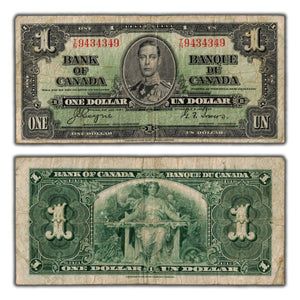SOLD $1 1937 Bank of Canada Note Coyne-Towers T/N Prefix BC-21d - Radar Serial
