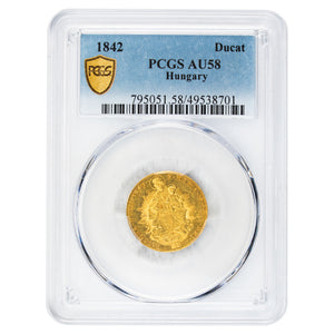 SOLD Hungary 1842 1 One Ducat Gold Coin KM #425 - PCGS AU-58