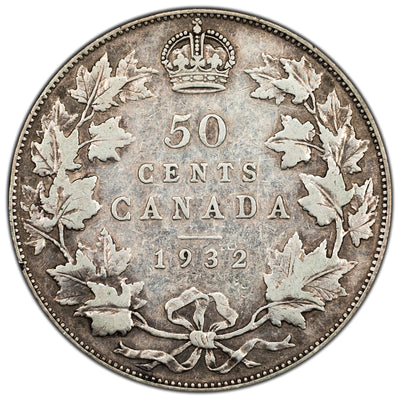 SOLD Canada 1932 50 Cents Half Dollar Silver Coin - Key Date - VG-8