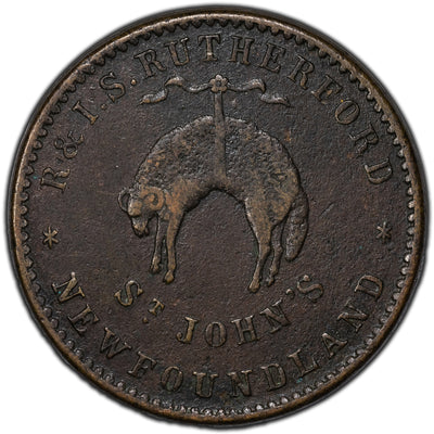 SOLD Canada 1841 Newfoundland R & I.S. Rutherford Token NF-1B2 - Corrosion
