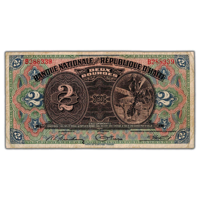 SOLD Haiti 1919 2 Two Gourdes Note P #151a - Tougher Issue - Circulated