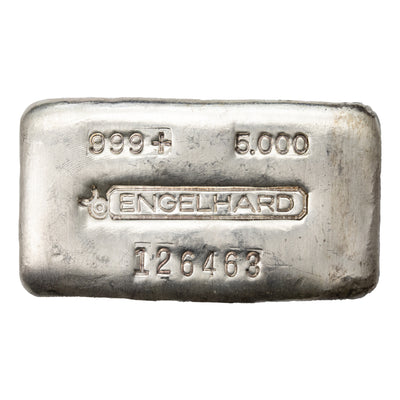 SOLD Engelhard 5oz .999 Fine Silver Bar 3rd Series