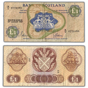 SOLD Scotland 1969 1 One Pound Note P #109