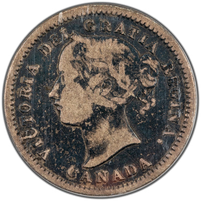 Canada 1872-H 10 Cents Dime Silver Coin - ICCS VG-10