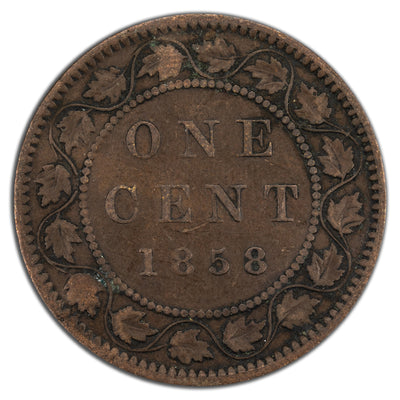 SOLD Canada 1858 1 Large Cent Coin First Year of Issue! - Fine