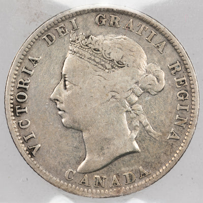 SOLD Canada 1887 25 Cents Quarter Silver Coin - ICCS VG-8