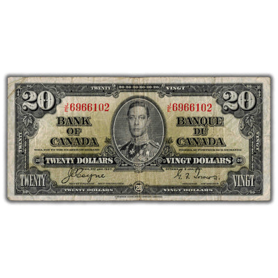 $20 1937 Bank of Canada Note Coyne-Towers J/E Prefix BC-25c - Fine