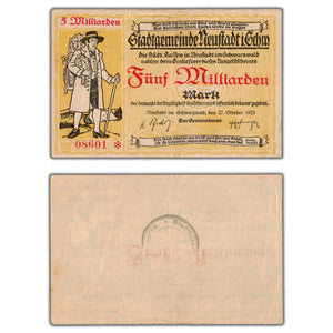 SOLD Germany 1923 5 Million Mark Notgeld Note