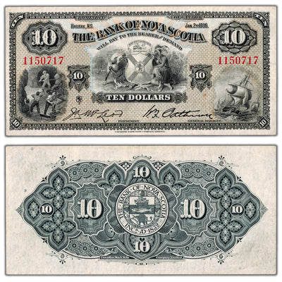 SOLD $10 1935 Bank of Nova Scotia Canada Chartered Note #550-36-04 - EF