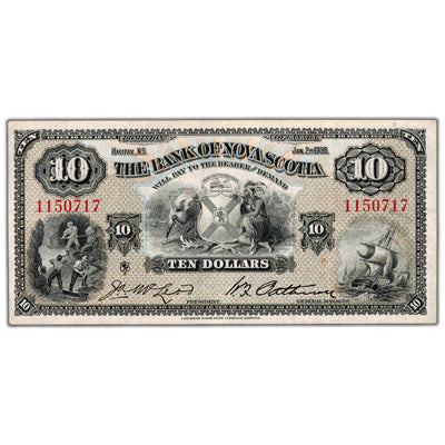SOLD $10 1935 Bank of Nova Scotia Canada Chartered Note #550-36-04 - EF