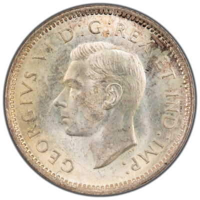 Canada 1940 10 Cents Dime Silver Coin - ICCS MS-65