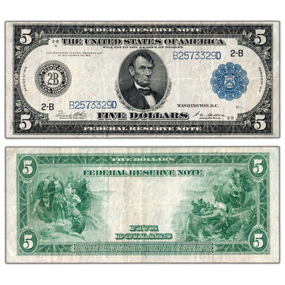United States 1914 New York $5 Federal Reserve Note - VF
