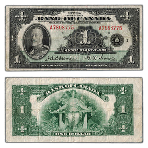 SOLD $1 1935 Bank of Canada Note English Text Letter 'A' BC-1 - Fine