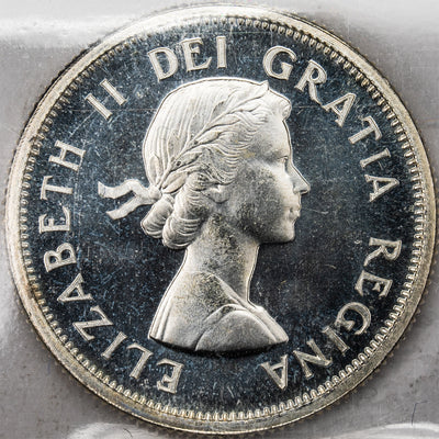 SOLD Canada 1960 25 Cents Quarter Silver Proof Like Coin - ICCS PL-67 Heavy Cameo