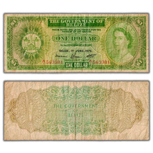 SOLD Belize 1975 $1 One Dollar Note P #33b