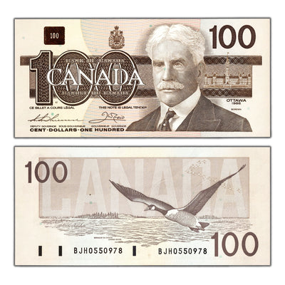 SOLD $100 1988 Bank of Canada Note Thiessen-Crow BJH Prefix BC-60a-i - Choice UNC
