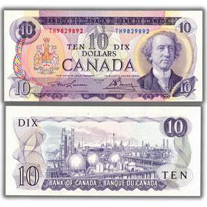 SOLD $10 1971 Bank of Canada Note Lawson-Bouey TH Prefix BC-49c - Choice UNC
