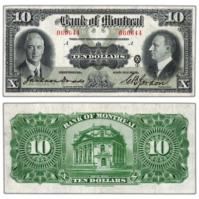 SOLD $10 1931 Bank of Montreal Canada Chartered Note #505-58-04 - EF