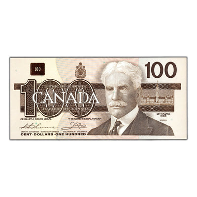 SOLD $100 1988 Bank of Canada Note Thiessen-Crow BJH Prefix BC-60a-i - Choice UNC