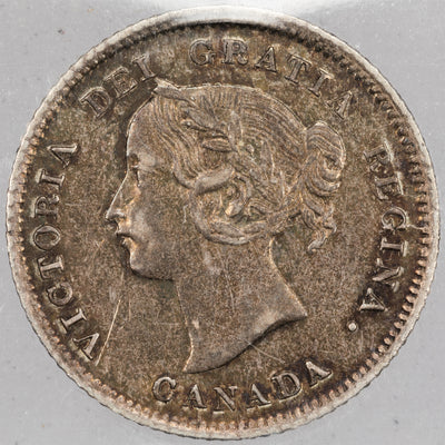 Canada 1874-H Crosslet 4 5 Cents Silver Coin - ICCS EF-40