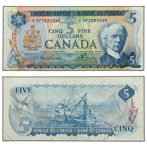SOLD $5 1972 Bank of Canada Note *SP Replacement Prefix BC-48bA - Trimmed