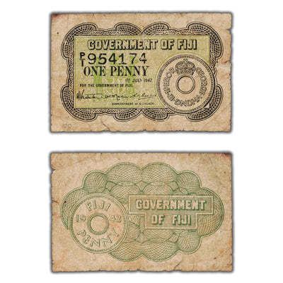SOLD Fiji 1942 1 One Penny Note P #47