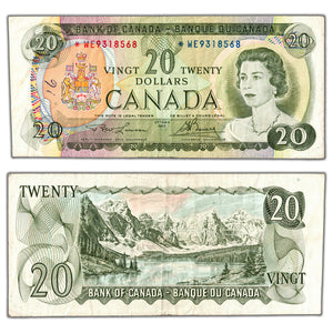 SOLD $20 1969 Bank of Canada Note *WE Replacement Prefix BC-50bA - VF (writing)