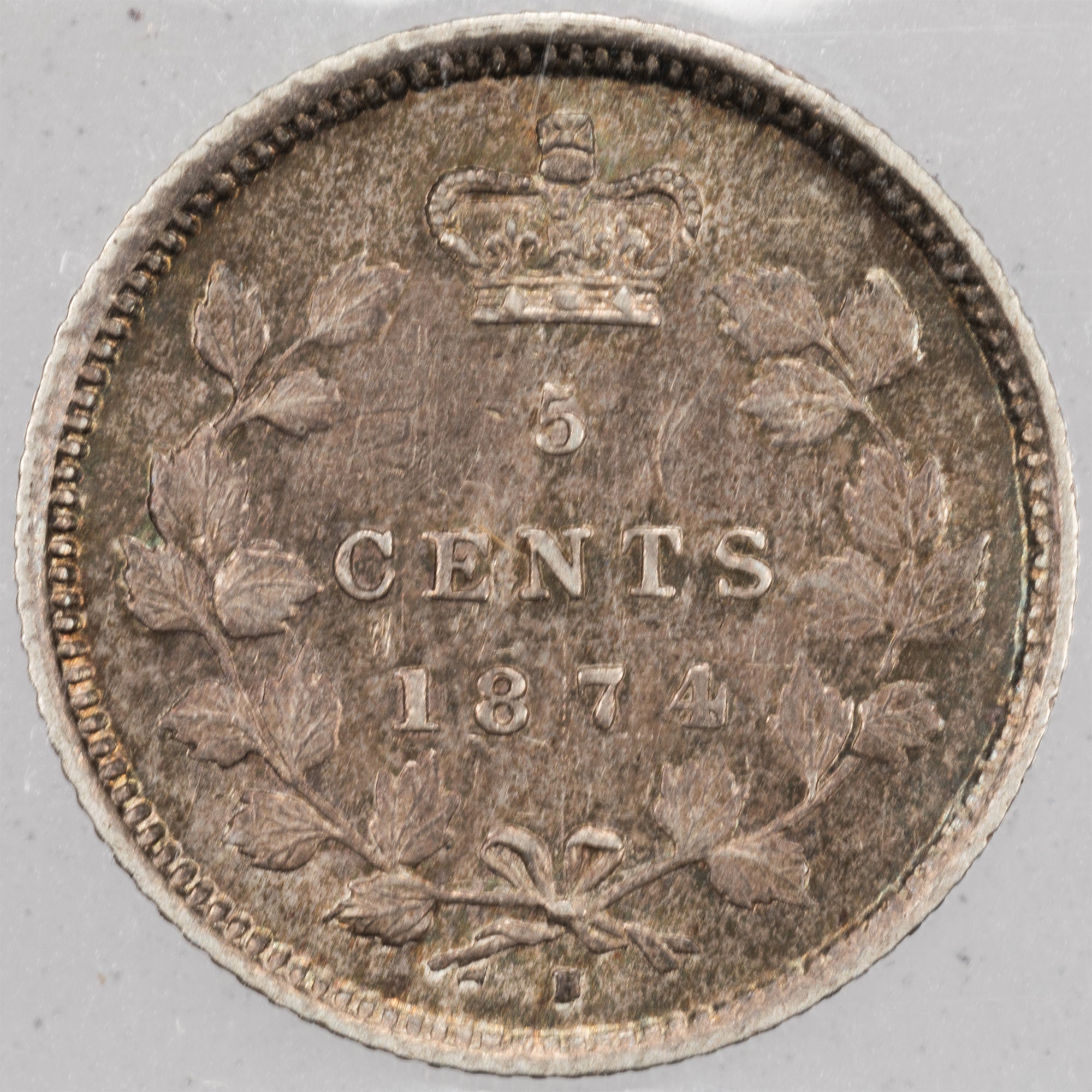 Canada 1874-H Crosslet 4 5 Cents Silver Coin - ICCS EF-40 - The Toronto ...