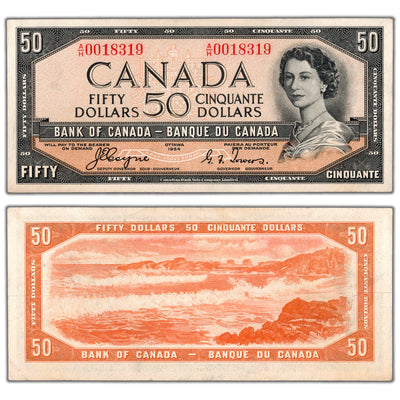 $50 1954 Bank of Canada Note Devil Face Coyne-Towers BC-34a - EF (pressed)