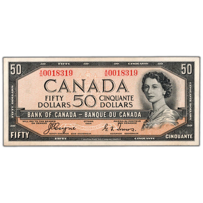 $50 1954 Bank of Canada Note Devil Face Coyne-Towers BC-34a - EF (pressed)