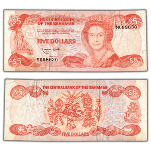 SOLD Bahamas 1974 (1984) $5 Five Dollars Note P #45b